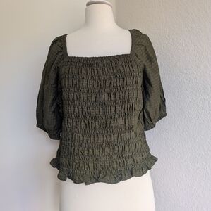 Fitted Smocked Puff Sleeve Tops - Set Of 3